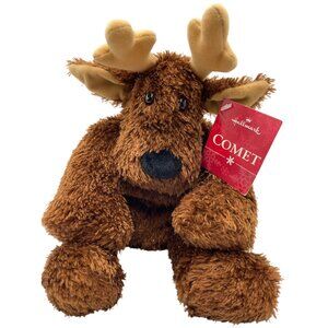Hallmark Comet Reindeer Plush Toy Christmas Stuffed Animal Brown Tan Fuzzy Soft